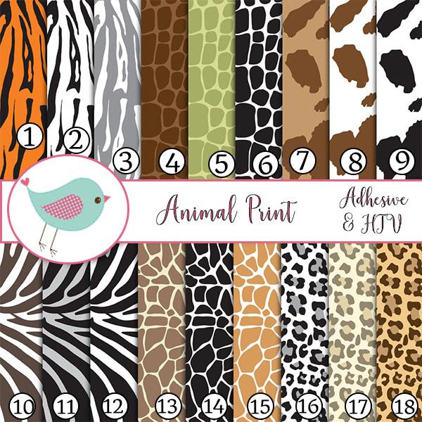 Animal Prints Zebra Cheetah Giraffe Vinyl Sheets Adhesive Vinyl, Vinyl Heat  Transfer 