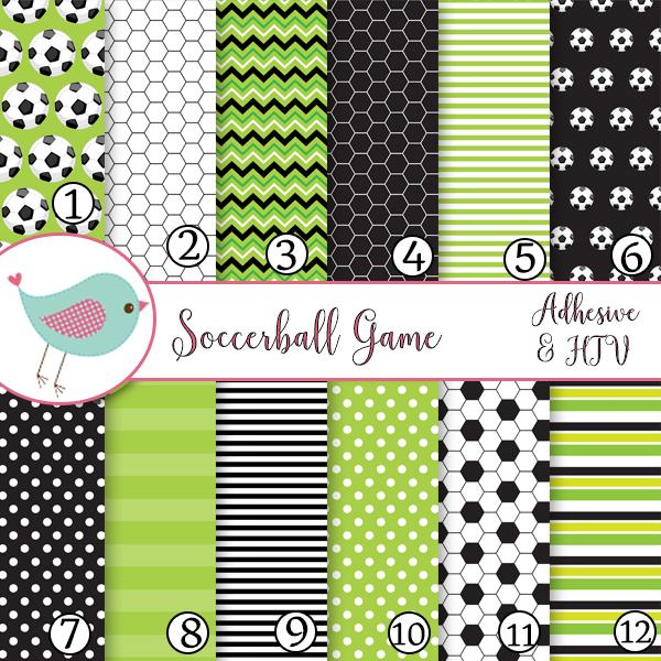 Soccerball Soccer Game Green Black Polka Dot Vinyl Print Adhesive Vinyl Heat Transfer Craft Vinyl Pattern Vinyl