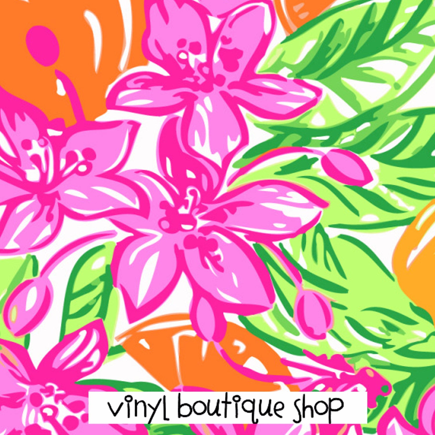  Lilly Pulitzer Inspired Patterned Vinyl Pastel Coral