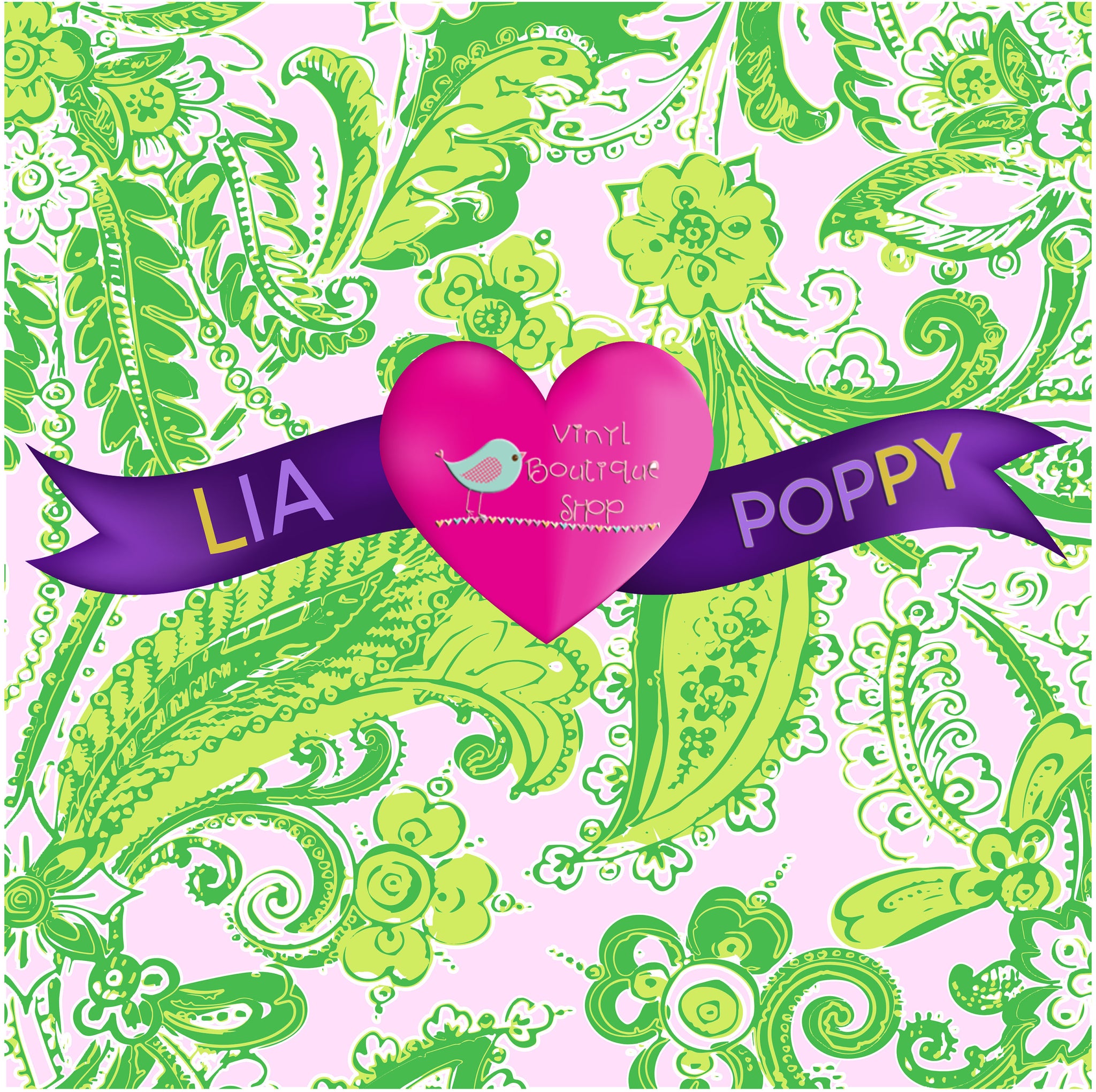 Leaves Lia Poppy Vinyl Sheet LPY-154 - Vinyl Boutique Shop